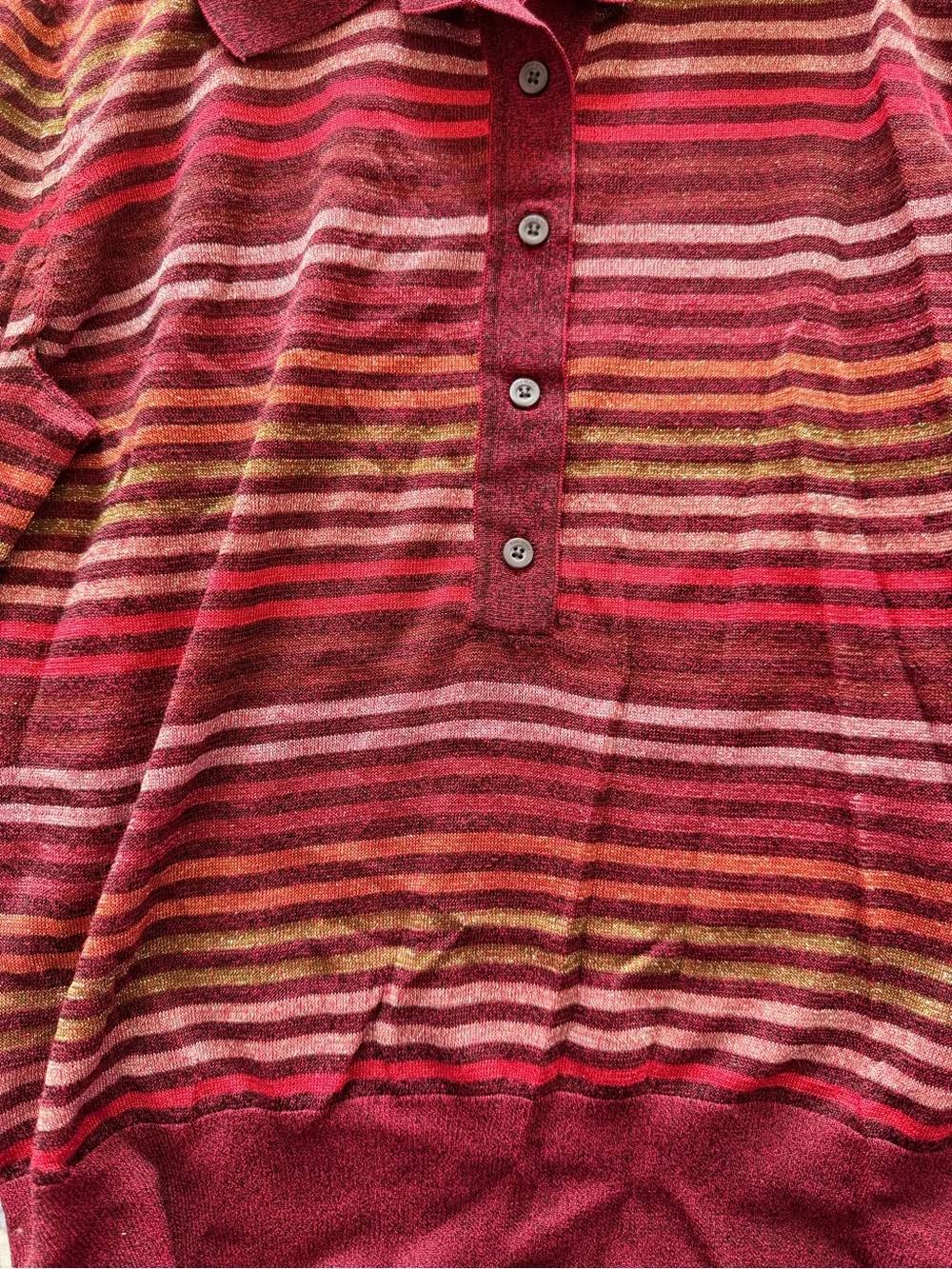 kate spade Metallic Stripe Polo Sweater